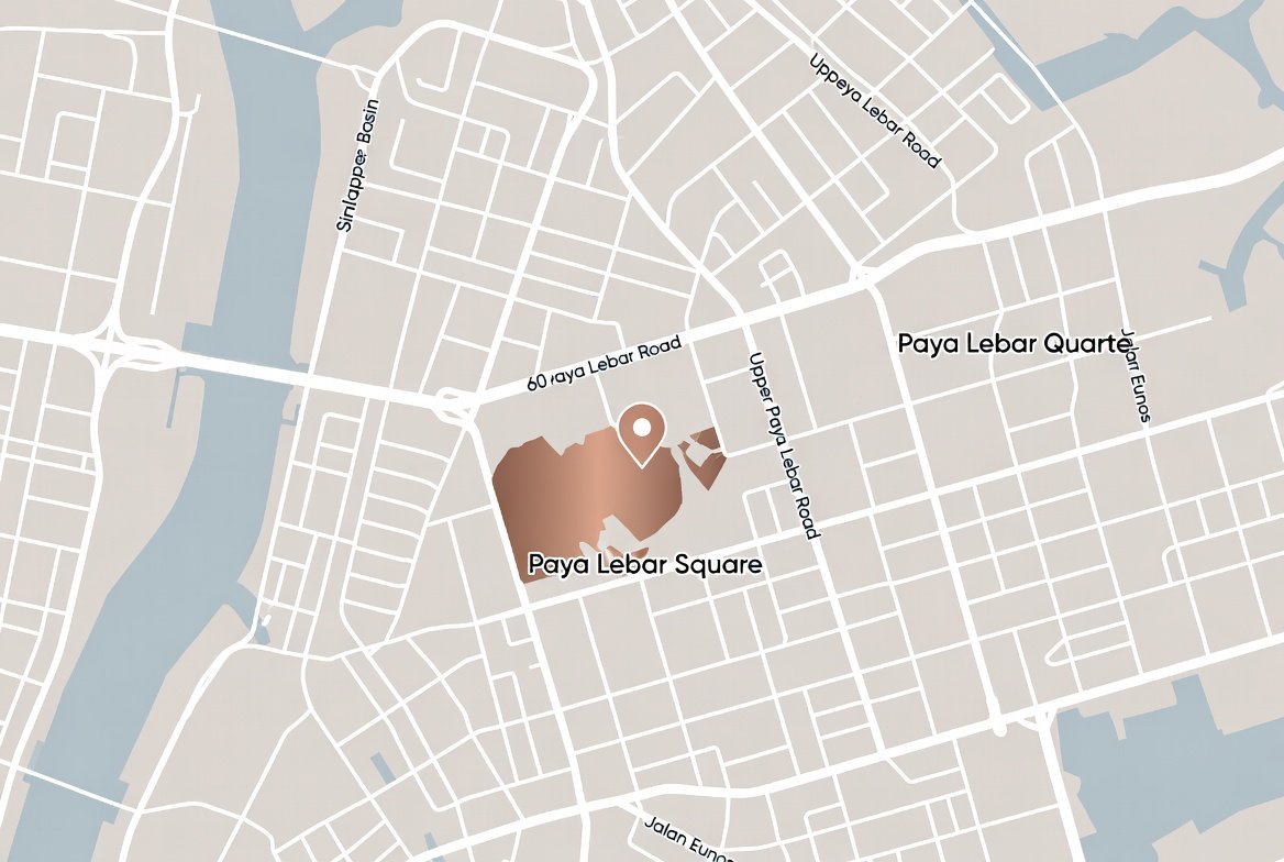 Map of Paya Lebar, Singapore, showing 60 Paya Lebar Road